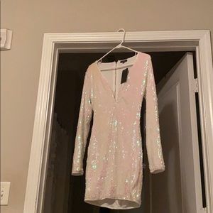 White sequin dress